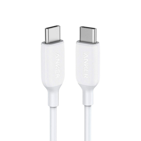 ANKER A8852 Powerline III 0.9m Fiber Dual Type-C 60W Fast Charging Data(White) - USB-C & Type-C Cable by ANKER | Online Shopping UK | buy2fix