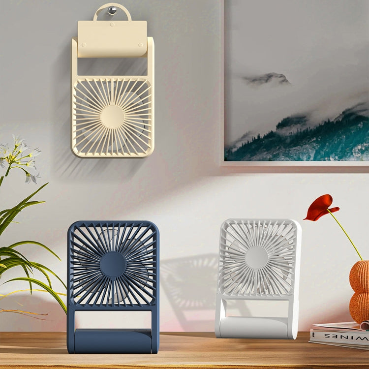 HX-123 USB Charging Wall-mounted Desktop Folding Thin and Light Small Fan(Blue) - Electric Fans by buy2fix | Online Shopping UK | buy2fix