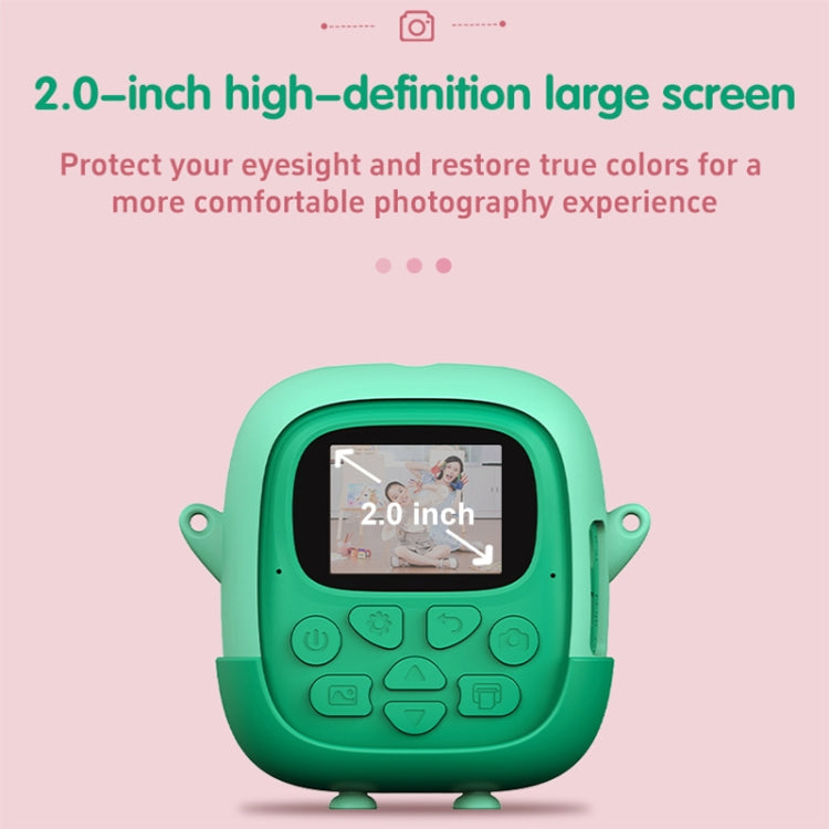 A19B 2.0-Inch 720P HD Reversible Camera Cartoon Children Mini Digital Printing Camera(Green) - Children Cameras by buy2fix | Online Shopping UK | buy2fix