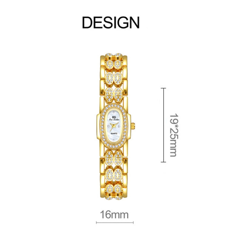 BS Bee Sister Stainless Steel Ladies Bracelet Watch Diamond Wristwatch(Golden Black) - Metal Strap Watches by BS Bee Sister | Online Shopping UK | buy2fix