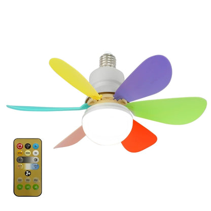 Home Small Fan Light E27 Snail Mouth Suspension Fan Lamp, Size: 420x205mm 30W Multi-color(Remote Control Without Base) - Electric Fans by buy2fix | Online Shopping UK | buy2fix