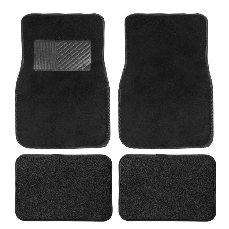 4pcs /Set Universal Car Foot Mats PVC Flocking Pads(Black) - Floor Mats by buy2fix | Online Shopping UK | buy2fix