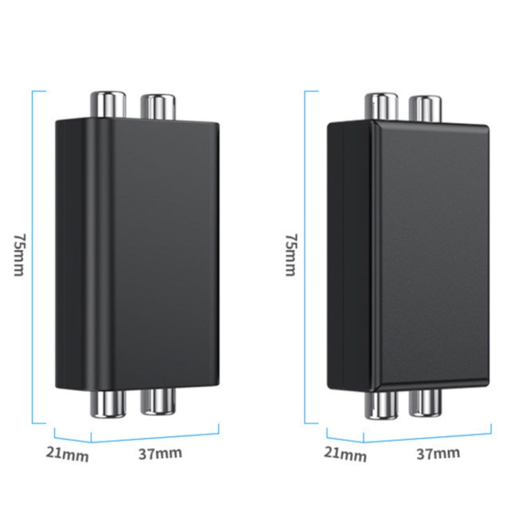 RCA Audio Ground Loop Isolator Anti-Interference Noise Reducer Eliminate Current Sound Bluetooth Receiver(Square) - Live Sound Effects Processors by buy2fix | Online Shopping UK | buy2fix