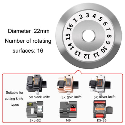 22mm 16 Rotating Surface Fiber Optic Cutting Knife Replacement Tungsten Steel Blade - Lan Cable and Tools by buy2fix | Online Shopping UK | buy2fix