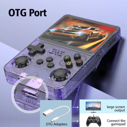 R36S Retro Handheld Game Console Linux System 3.5-Inch IPS Screen Portable Video Player 128G Purple Transparent - Pocket Console by buy2fix | Online Shopping UK | buy2fix