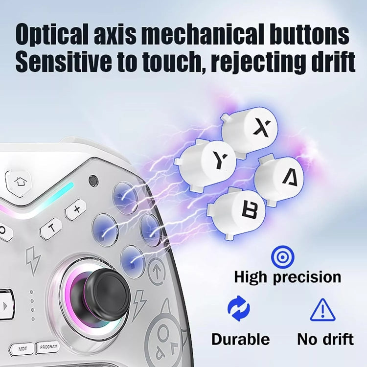 CM-619  Bluetooth Game Controller Programmable with RGB Lights for Switch / Steam Deck / PC / IOS / Android(White) - Gamepads by buy2fix | Online Shopping UK | buy2fix