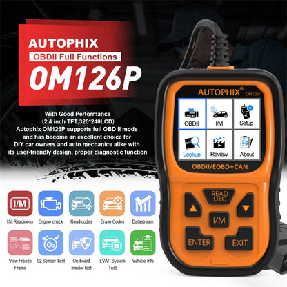 AUTOPHIX OM126P OBD2 Automotive Scanner Car Engine Diagnosis Tool - Code Readers & Scan Tools by AUTOPHIX | Online Shopping UK | buy2fix