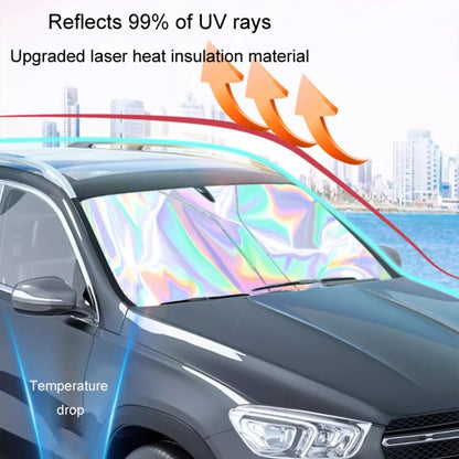 136x65cm Car Front Windshield Sunshade Colorful Laser Heat Insulation Sunscreen Sunshade Umbrella - Window Foils & Solar Protection by buy2fix | Online Shopping UK | buy2fix