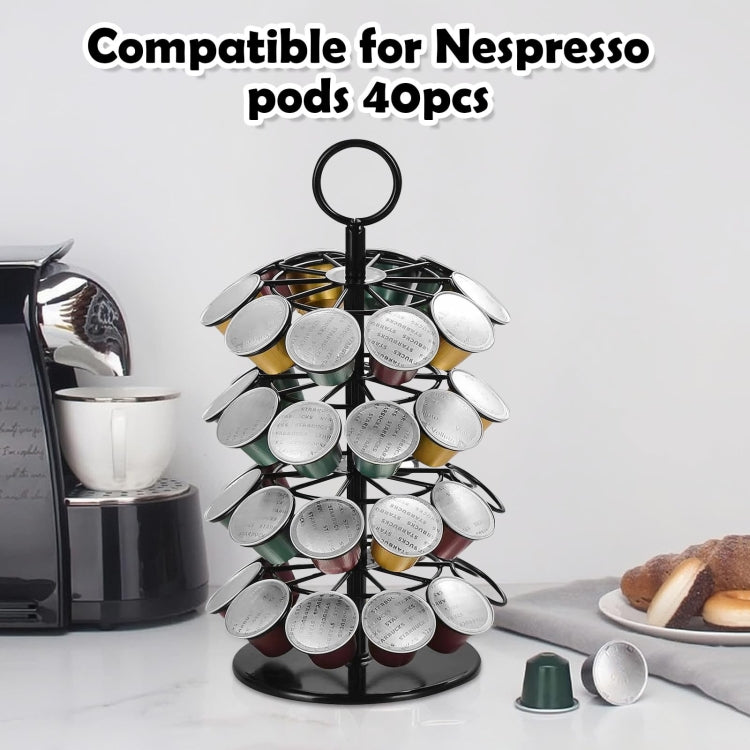 For Nespresso OASISWJ Assembly 40pcs 360 Degree Rotating Coffee Capsule Organizer(Black) - Coffee Tools by OASISWJ | Online Shopping UK | buy2fix