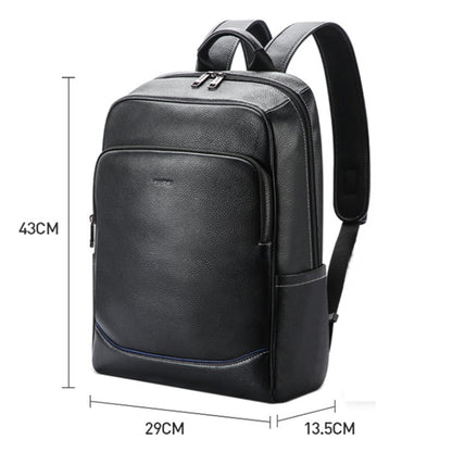 Bopai 61-121671A Top-Layer Cowhide Large-Capacity Casual Business Laptop Backpack(Black) - Backpack by Bopai | Online Shopping UK | buy2fix