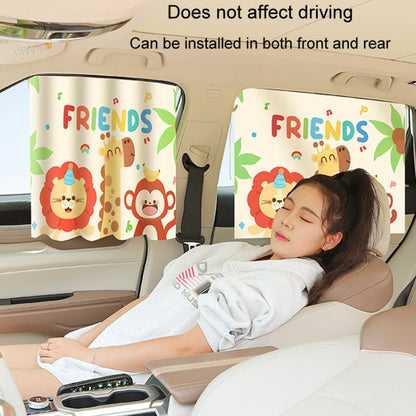 Suction Cup Car Sunshade Children Rear Side Window Insulation Sunscreen Cartoon Car Curtain, Style: Hat Bear - Window Foils & Solar Protection by buy2fix | Online Shopping UK | buy2fix