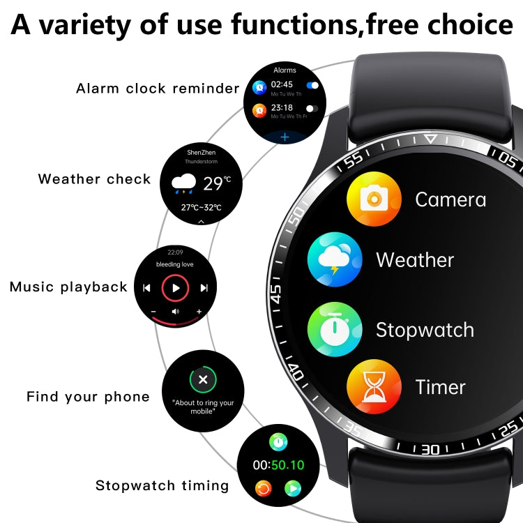 F207 Smart Watch 1.35-Inch Narrow Edge Screen Supports Bluetooth Calls / 24H Health Monitoring / 150+ Sports Modes, Color: Black Milan - Smart Watches by buy2fix | Online Shopping UK | buy2fix