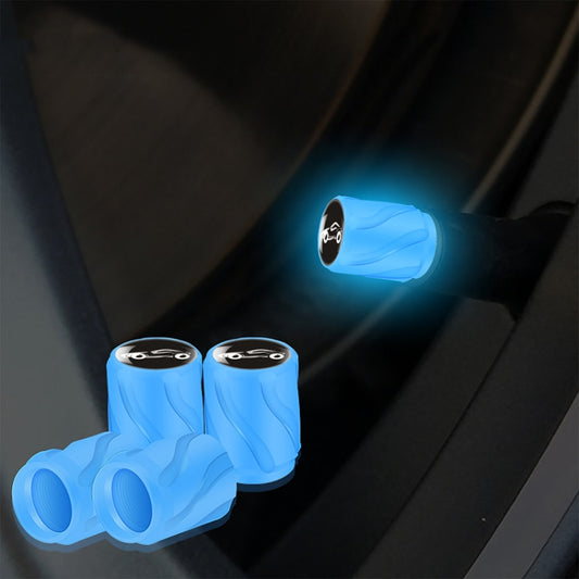 4pcs /Set Luminous Car Motorcycle Tire Modified Valve Cap, Color: Blue Sports Car - Tire Valve Caps by buy2fix | Online Shopping UK | buy2fix