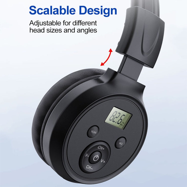 F4 Digital Display Automatic Scanning Foldable FM Radio Headphone, Spec: Battery Version - Radio Player by buy2fix | Online Shopping UK | buy2fix