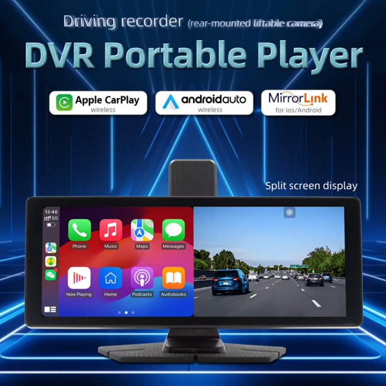 Car Bluetooth Portable DVR Monitor Support Carplay/Android Auto, Specifications: Display+ Camera - Car MP3 & MP4 & MP5 by buy2fix | Online Shopping UK | buy2fix