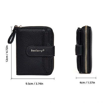 Baellerry N1915 Lychee Pattern Multi-card Slot Zipper Women Short Wallet(Dark Blue) - Wallets by Baellerry | Online Shopping UK | buy2fix