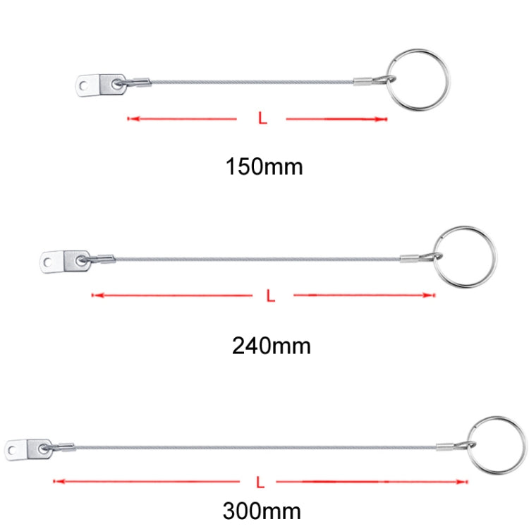 4.5mm 316 Stainless Steel Marine Hardware Spring Safety Stop, Specifications: 300mm Rope - Marine Accessories & Parts by buy2fix | Online Shopping UK | buy2fix