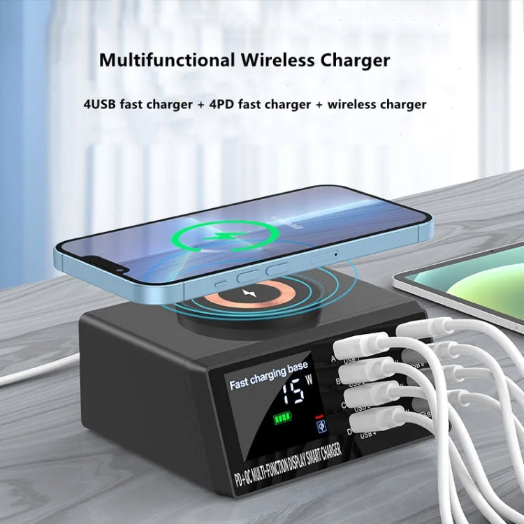 X9M 9-in-1 110W USB+PD Smart Multi-ports QI Magnetic Wireless Charger, Spec: White EU Plug - Multifunction Charger by buy2fix | Online Shopping UK | buy2fix