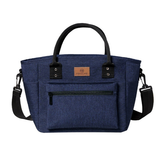 FRISCH Portable Handheld Insulated Lunch Pack Outdoor Picnic Thicked Bento Bag(Navy Blue) - Lunch Bags by FRISCH | Online Shopping UK | buy2fix