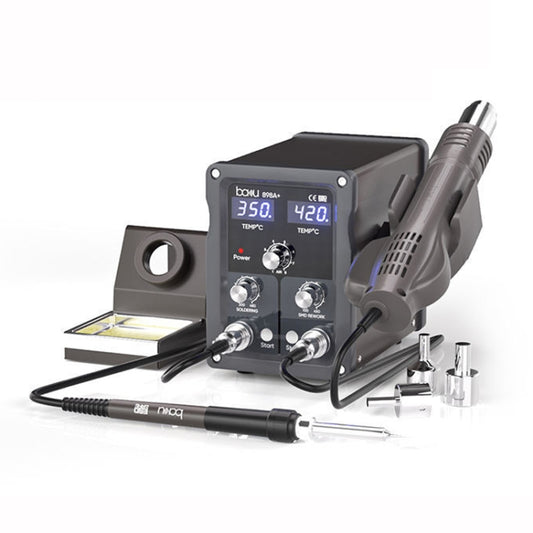 BAKU BA-898A+ 2-In-1 Soldering Station Hot Air Station Adjustable Temperature EU Plug 220V - Electric Soldering Iron by BAKU | Online Shopping UK | buy2fix