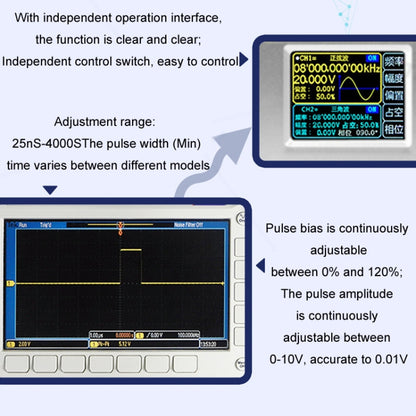 JUNTEK Programmable Dual-Channel DDS Function Arbitrary Waveform Signal Generator, Frequency: 40MHz(UK Plug) - Other Tester Tool by buy2fix | Online Shopping UK | buy2fix