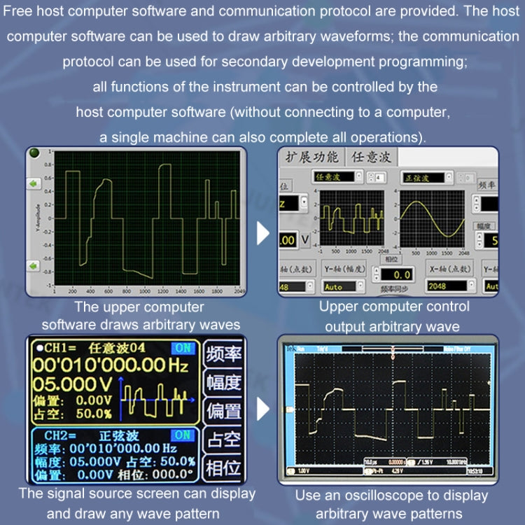 JUNTEK Programmable Dual-Channel DDS Function Arbitrary Waveform Signal Generator, Frequency: 50MHz(US Plug) - Other Tester Tool by buy2fix | Online Shopping UK | buy2fix