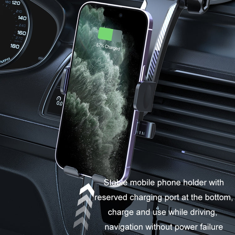 Car Suction Cup Dashboard Automatic Lock Mobile Phone Holder, Style: Black Waterfall - Car Holders by buy2fix | Online Shopping UK | buy2fix