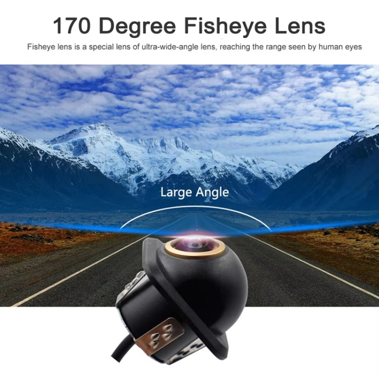 Car Universal HD Night Vision Rear View Reversing Three-Control Fisheye Camera, Style: AHD1080P Straw Hat Gold Edge Interpolation - Rear View Cameras by buy2fix | Online Shopping UK | buy2fix