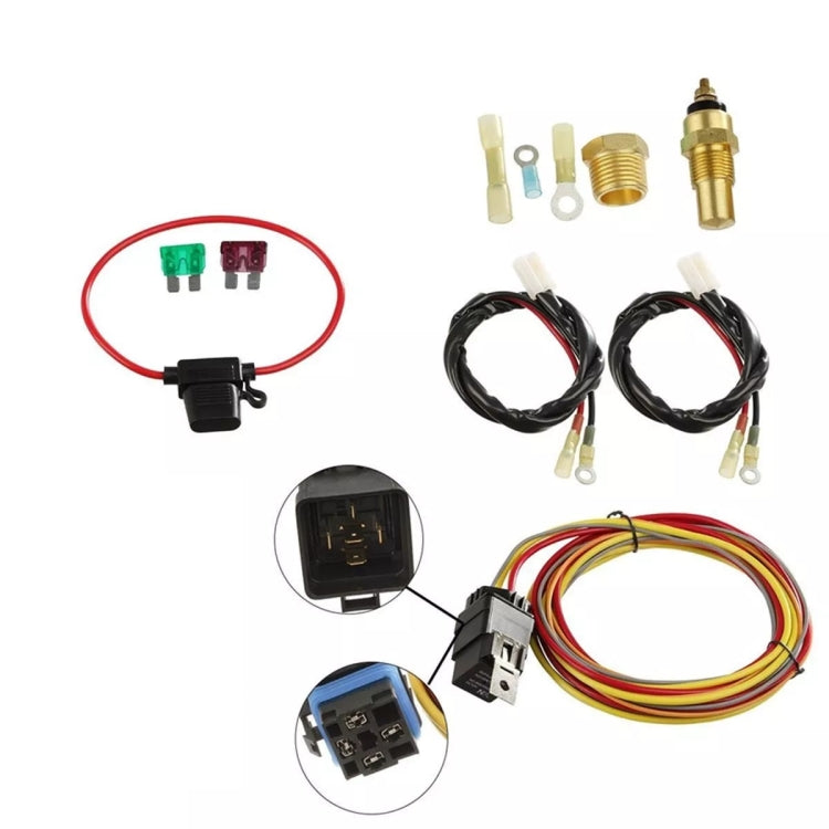 40A Dual Electric Thermostat Cooling Fan Wiring Harness Kit(40A 12V 4-pin) - Automobiles Sensors by buy2fix | Online Shopping UK | buy2fix