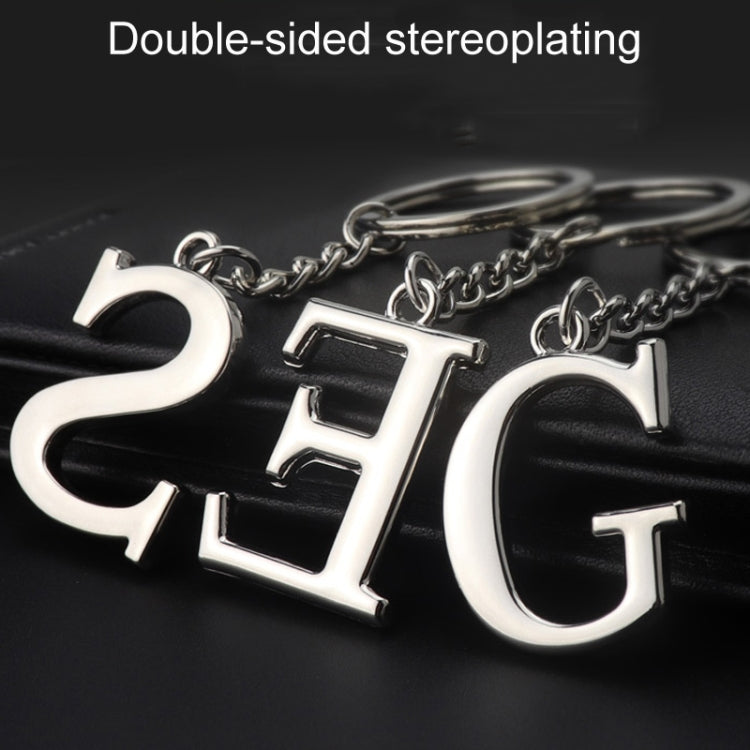 Double-Sided Three-Dimensional Plating Alphabet Keychain, Style: P - Key Rings by buy2fix | Online Shopping UK | buy2fix