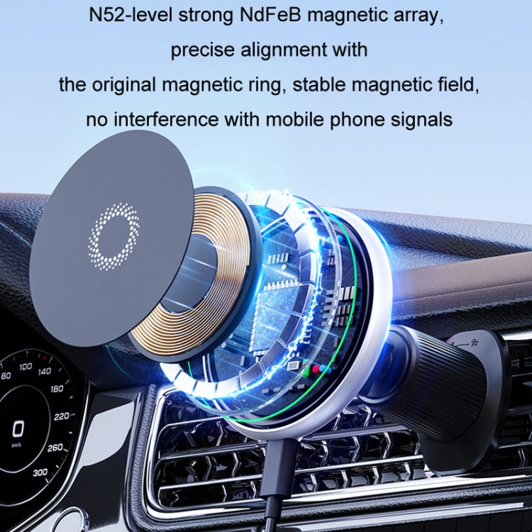 Car Wireless Magnetic Atmosphere Light Mobile Phone Holder(W17) - Wireless Charger Holders by buy2fix | Online Shopping UK | buy2fix