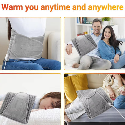 Electric Heating Blanket Physiotherapy Heating Pad Office Home Temperature Control Waist Belt Warming Blanket, Plug: EU Plug(Gray) - Electric Blankets by buy2fix | Online Shopping UK | buy2fix