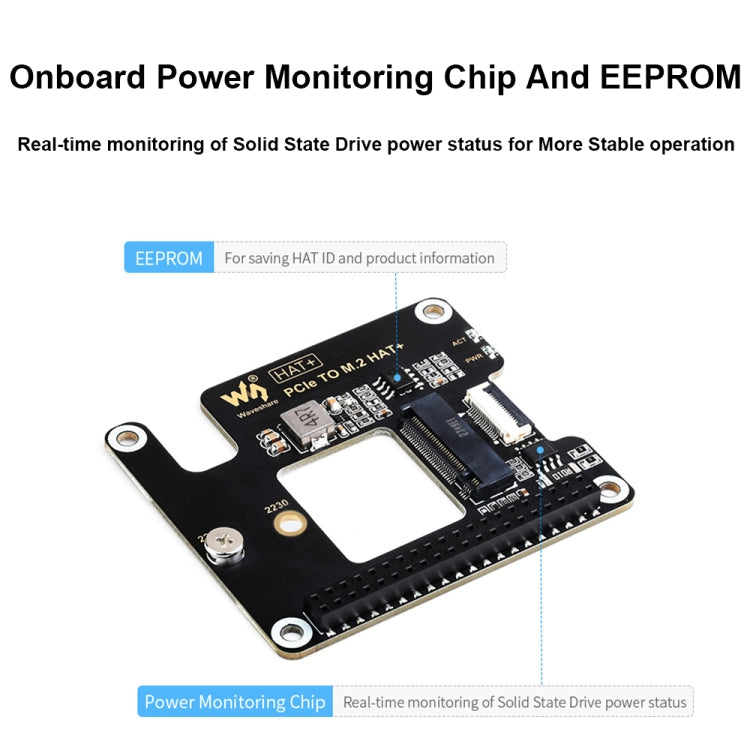 Waveshare For Raspberry Pi 5 PCIe To M.2 Adapter, NVMe Protocol M.2 SSD Basic Kit + 128GB - Raspberry Pi Accessories by Waveshare | Online Shopping UK | buy2fix