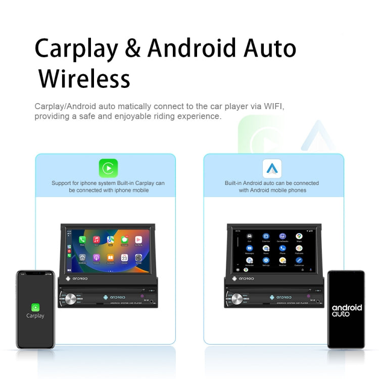 2+64G 7-Inch Single Din Android 10.0 Carplay Screen With GPS Navigation/Bluetooth/Mirror Link/DVR Input, Spec: Standard Edition - Car Monitor by buy2fix | Online Shopping UK | buy2fix