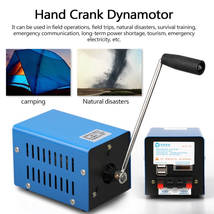 GOSO 20W Hand Crank Generator With USB Port For Disaster Emergency - Charger & Converter by buy2fix | Online Shopping UK | buy2fix