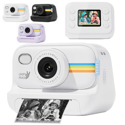 2.0-Inch LED Flash 1080P HD Recording Photo Printing Camera With 3-Rolls Paper, Color: White - Children Cameras by buy2fix | Online Shopping UK | buy2fix