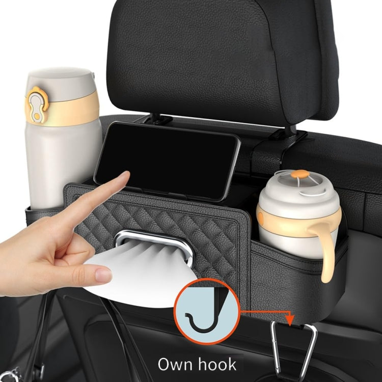 Multifunctional Car Seat Back Tissue Storage Box Hanging Bag(Black) - Stowing Tidying by buy2fix | Online Shopping UK | buy2fix