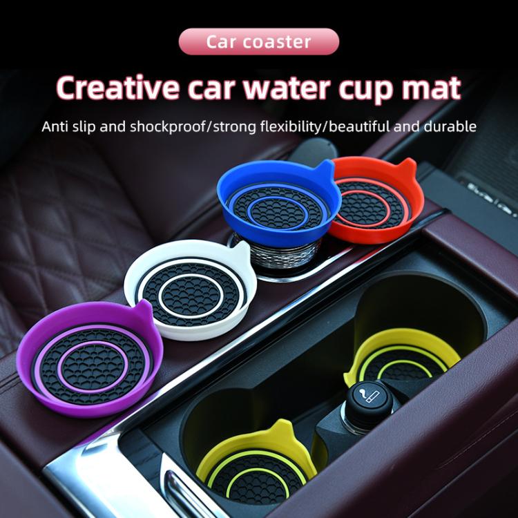 Car Bowl-shaped Non-slip Heat-insulating Double-ring Water Coaster, Color: Purple - Car Drink Holders by buy2fix | Online Shopping UK | buy2fix