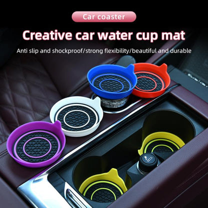 Car Bowl-shaped Non-slip Heat-insulating Double-ring Water Coaster, Color: Purple - Car Drink Holders by buy2fix | Online Shopping UK | buy2fix