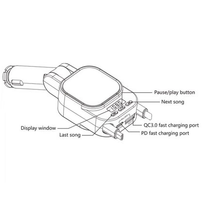 BC97 Dual Retractable Cable Car Charger Automobile Bluetooth MP3 Player - Car Charger by buy2fix | Online Shopping UK | buy2fix