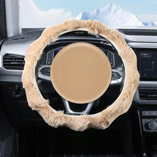 38cm Plush Soft Warm Car Steering Wheel Cover Without Inner Ring(Brown) - Steering Wheel Accessories by buy2fix | Online Shopping UK | buy2fix