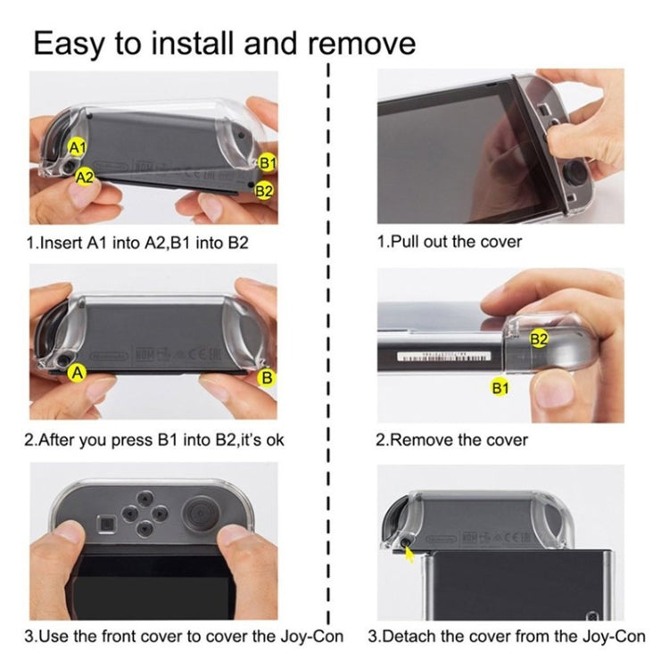 Hard PC Protection Cover for Nintendo Switch NS Case Detachable Crystal Plastic Shell Console Controller Accessories(Black) - Cases by buy2fix | Online Shopping UK | buy2fix