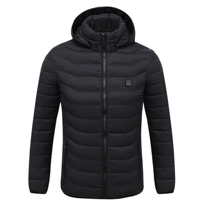 Winter Smart Electric Heating Hooded Jacket, Size:XXXL(Black) - Down Jackets by buy2fix | Online Shopping UK | buy2fix