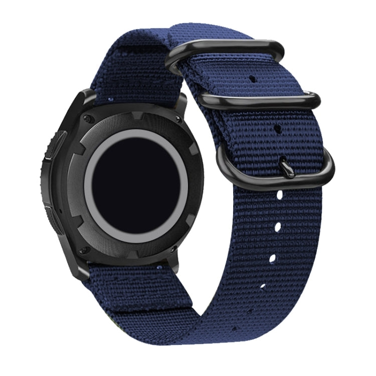 Washable Nylon Canvas Watchband, Band Width:18mm(Dark Blue with Black Ring Buckle) - Watch Accessories & Parts by buy2fix | Online Shopping UK | buy2fix