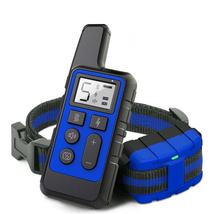 500m Dog Training Bark Stopper Remote Control Electric Shock Waterproof Electronic Collar(Blue) - Training Aids by buy2fix | Online Shopping UK | buy2fix