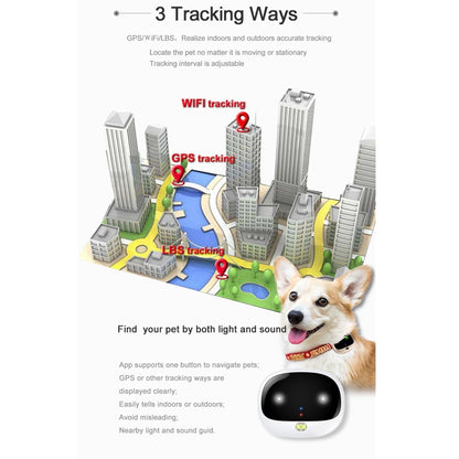 RF-V43 A Style IP67 Waterproof GPS + LBS + WiFi Pet Locator Pet Collar Tracking Device For Asia/Europe/Africa/Australia(Black) - Pet Tracker by buy2fix | Online Shopping UK | buy2fix