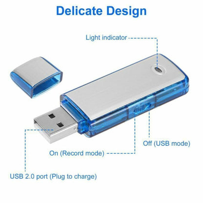 SK858 16GB Rechargeable Portable U-Disk Meeting Voice Recorder (Blue) - U-Disk Recorder by buy2fix | Online Shopping UK | buy2fix