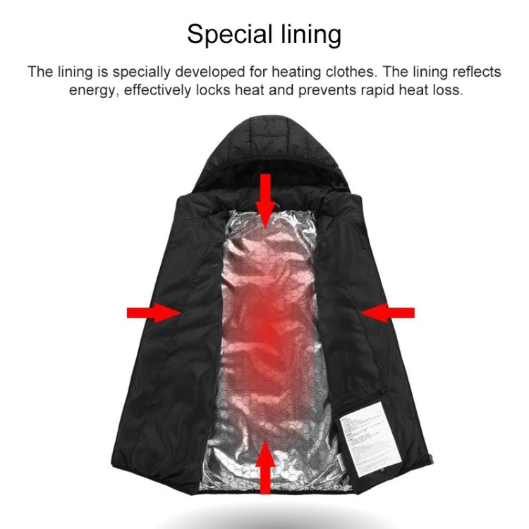 USB Heated Smart Constant Temperature Hooded Warm Coat for Men and Women (Color:Red Size:XL) - Down Jackets by buy2fix | Online Shopping UK | buy2fix