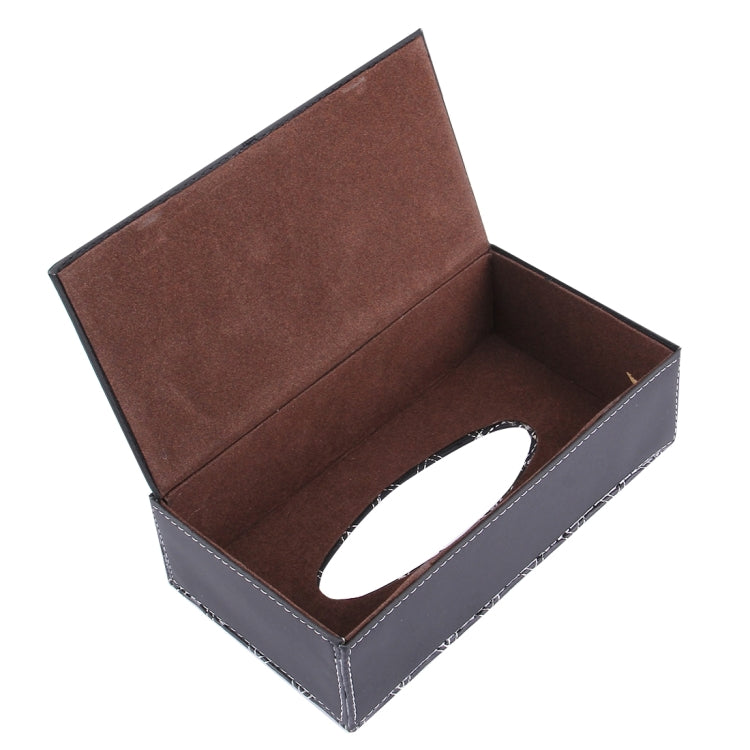 Luxury PU Leather Cover Case Tissue Box Car Pumping Tray - Tissue Boxes by buy2fix | Online Shopping UK | buy2fix