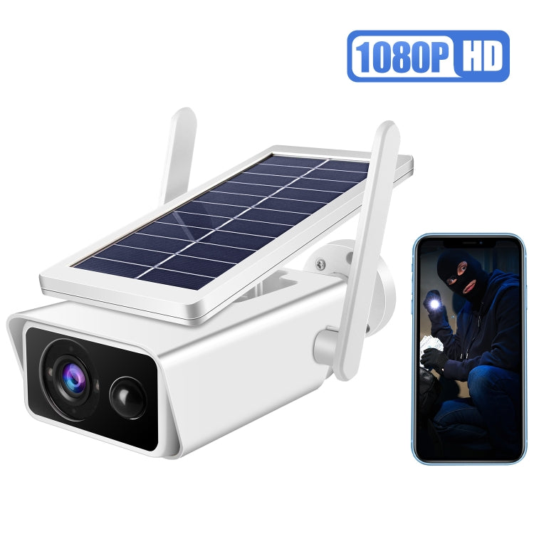 T13-2 1080P HD Solar Powered 2.4GHz WiFi Security Camera with Battery, Support Motion Detection, Night Vision, Two Way Audio, TF Card - Security by buy2fix | Online Shopping UK | buy2fix